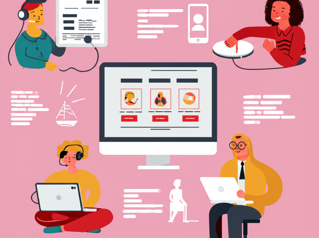 Diverse groep mensen die een toegankelijke website gebruiken
